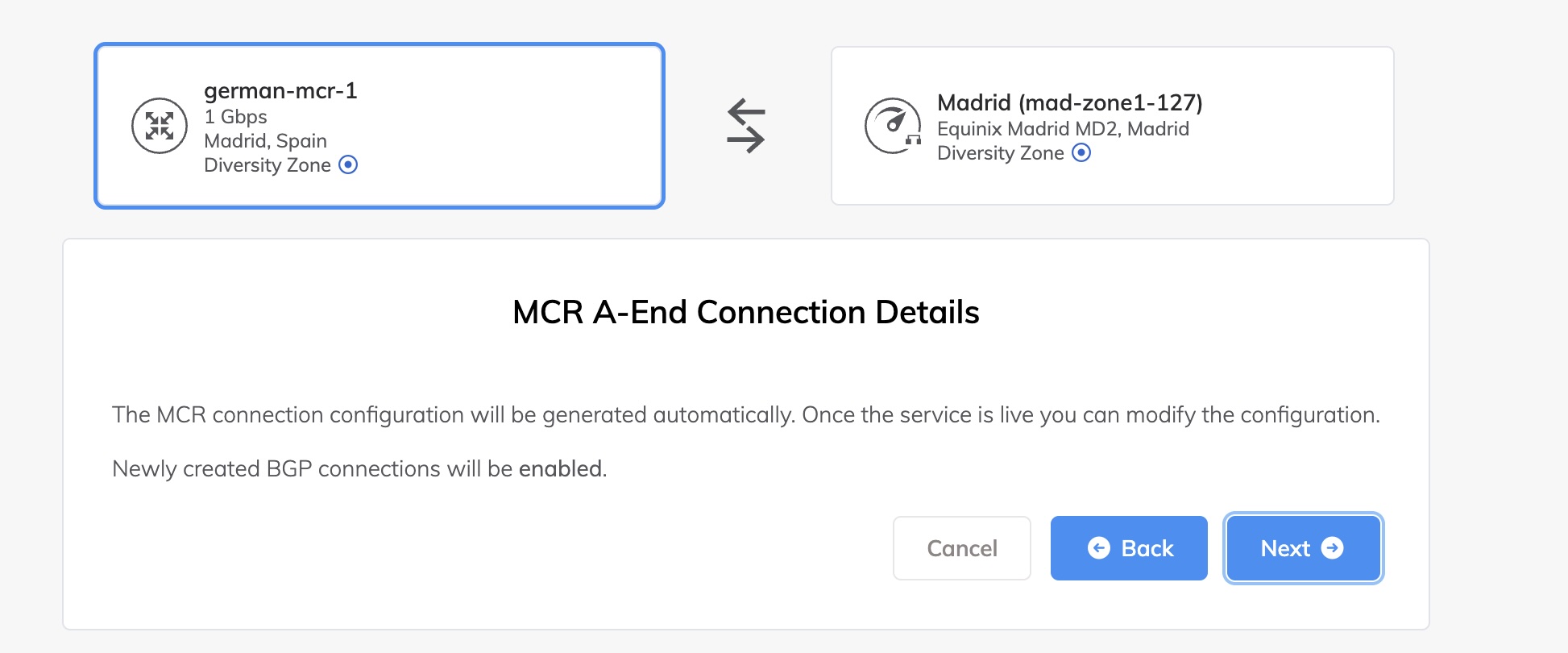 VLAN attachment en estado Waiting for service provider