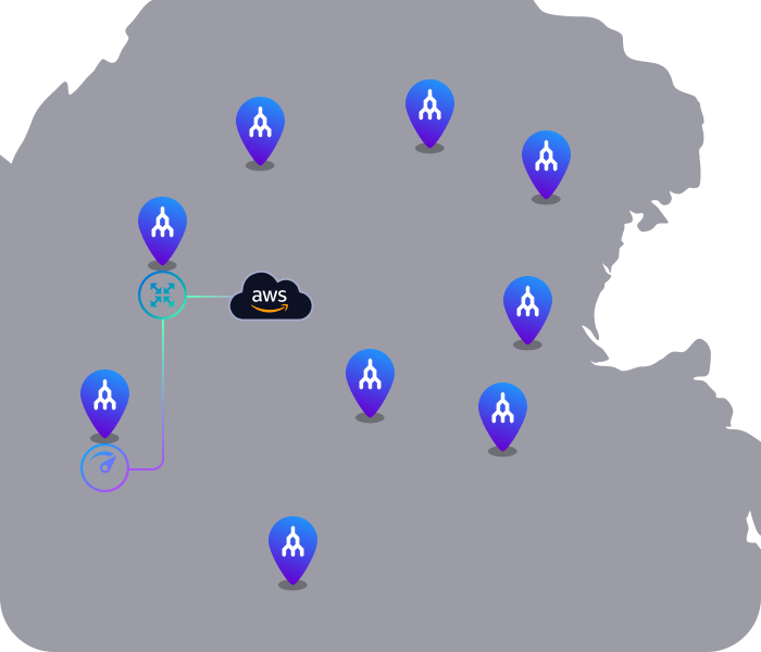 First cloud provider connected through MCR on a map